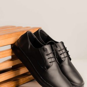 Audi Classic Black Leather Derby Shoes